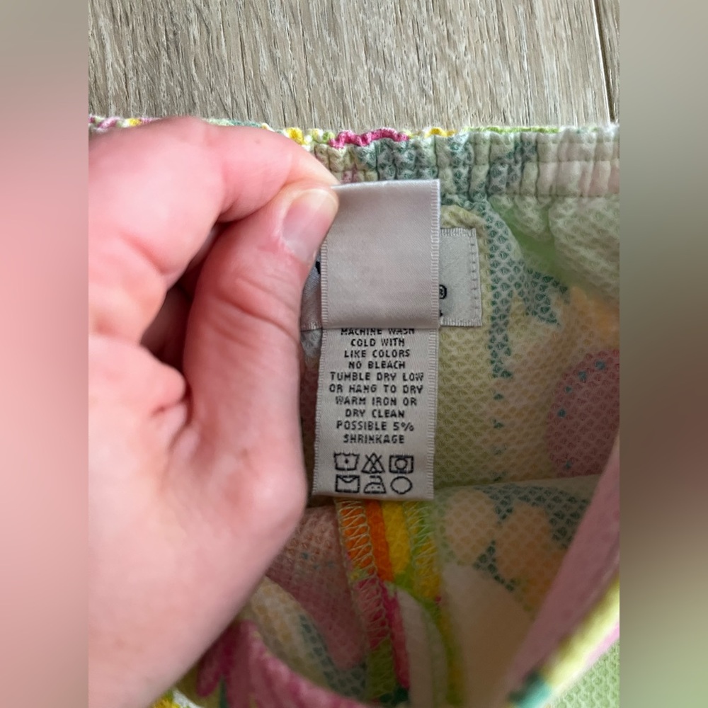 Vintage White Label Lilly Pulitzer Girls Pink Yellow Blue Floral Skort - Size 4 - Picture 4 of 6